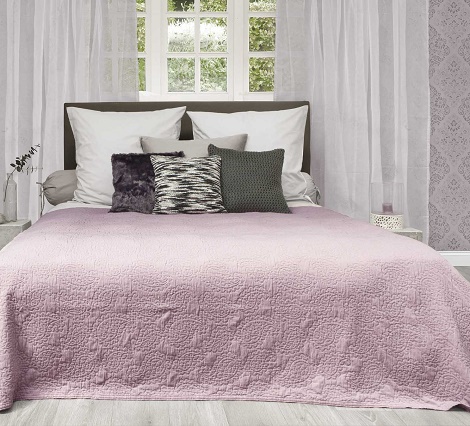 Heckett Lane Coverlet , sprei katoen,Premium Pink,180 x 260,270x260 cm.